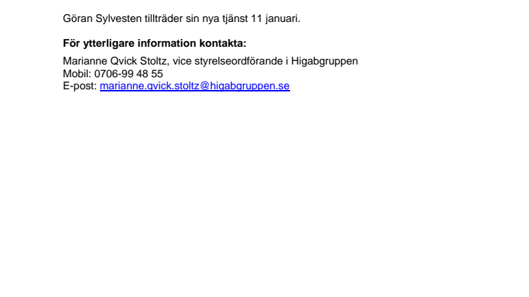 Ny VD på Higabgruppen