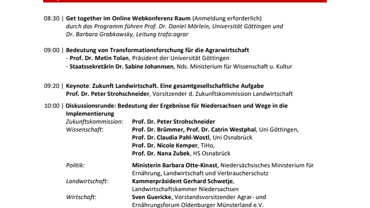 Programm | Dritte Jahrestagung trafo:agrar