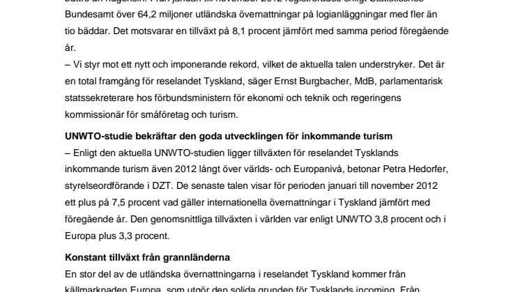 Tysklands incoming ökar fortsatt