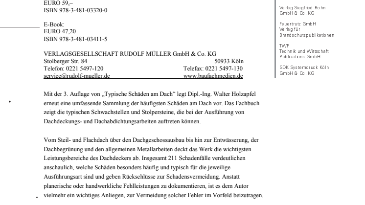 Typische Schäden am Dach