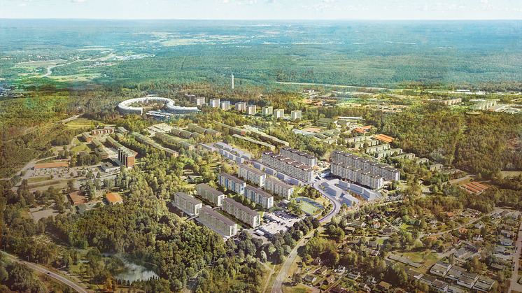 Samråd om detaljplan för bostäder vid Siriusgatan inom stadsdelen Bergsjön är ett av ärendena på byggnadsnämnden den 23 november. Visionsbild:  Okidoki arkitekter.