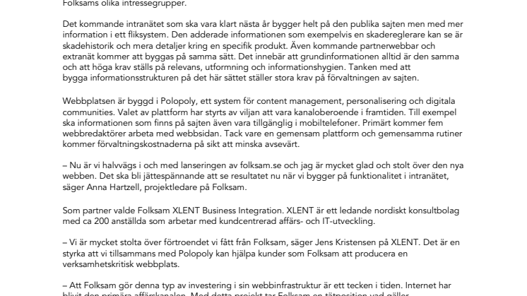 Folksam lägger grund för att ta täten i självbetjäning på nätet