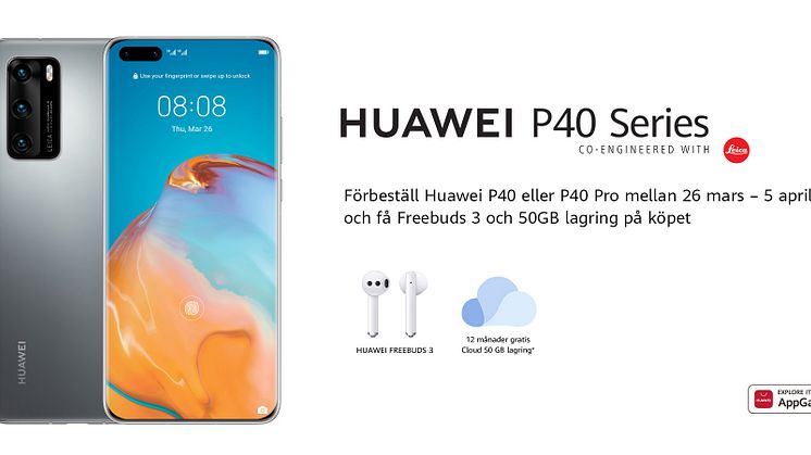 Introduktionserbjudande för Huawei P40-serien i Sverige