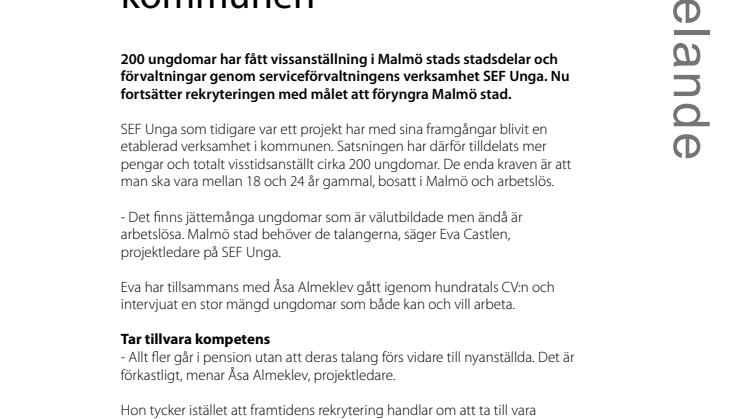 Ungdomar strömmar in i kommunen