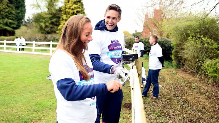 England cricketers Danni Wyatt & Chris Woakes take part in NatWest CricketForce 