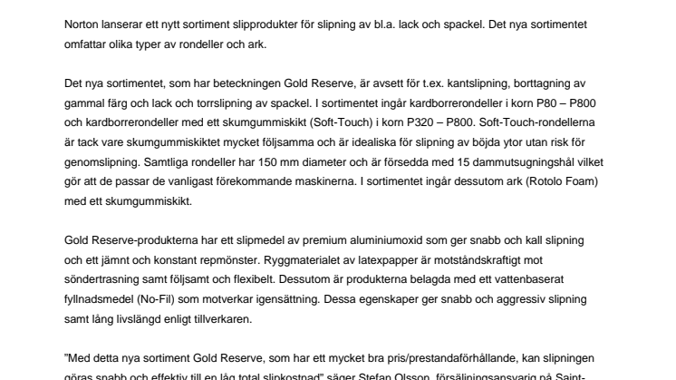 Nytt slipsortiment för lack och spackel