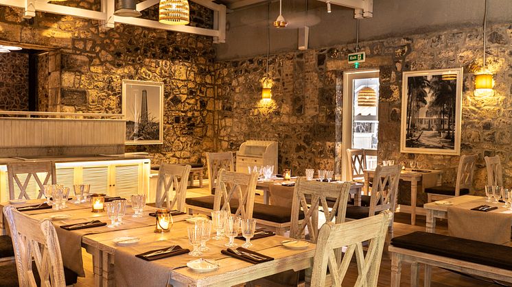 The chic industrial look: the “Anno 1743” restaurant, built into the historic walls of a former powder mill. 