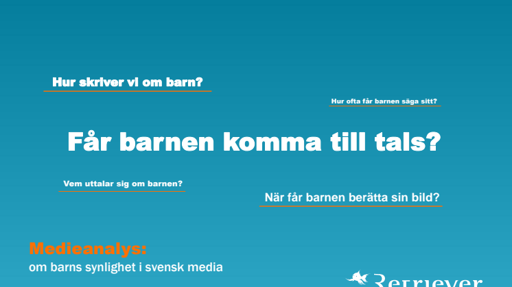 Barn kommer inte till tals i svensk media