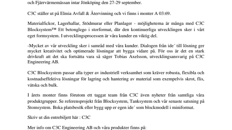C3C Blocksystem på Elmia – Legostyle