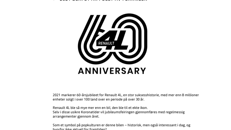 RENAULT 4L - 60 ÅR!