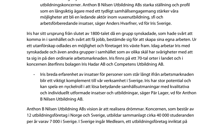En ledande utbildningsaktör skapas