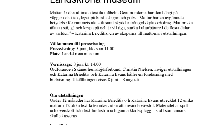 Presskallelse: Re Rag Rug