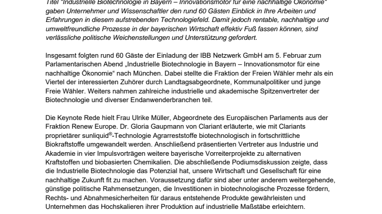 Bayerische Wirtschaft profitiert von einer nachhaltigen Ökonomie