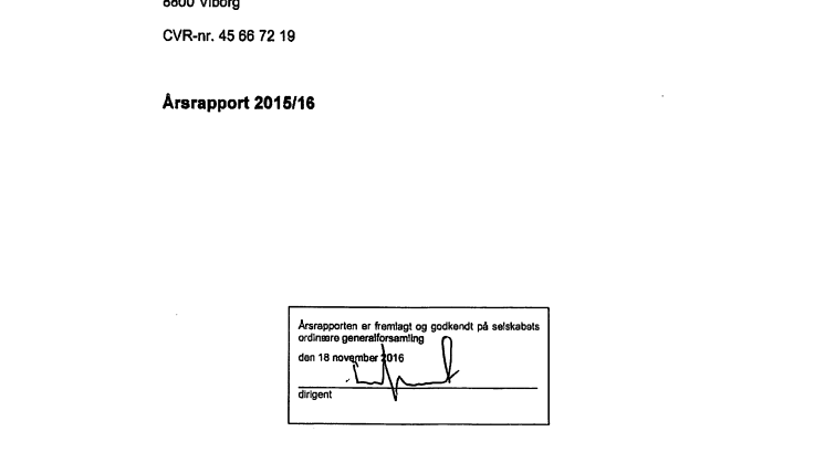 Årsregnskab Peter Larsen Kaffe 2015/2016