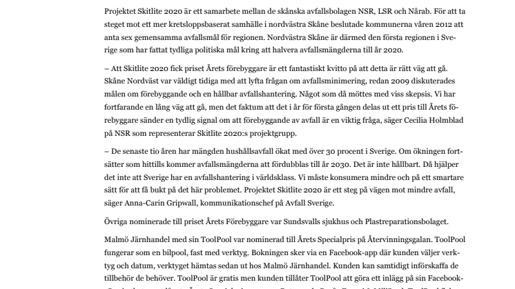 Skitlite 2020 blev Årets Förebyggare