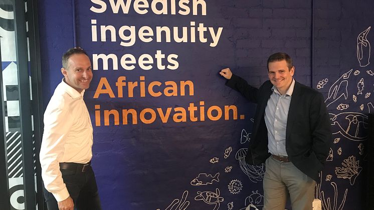 A Bluewater 2018 highlight was the opening of the company's Cape Town office to spur expansion in South Africa and the African continent. Photo shows Bluewater Africa's James Steere, (right) with Andreas Loibnegger, Bluewater Chief Technology Officer