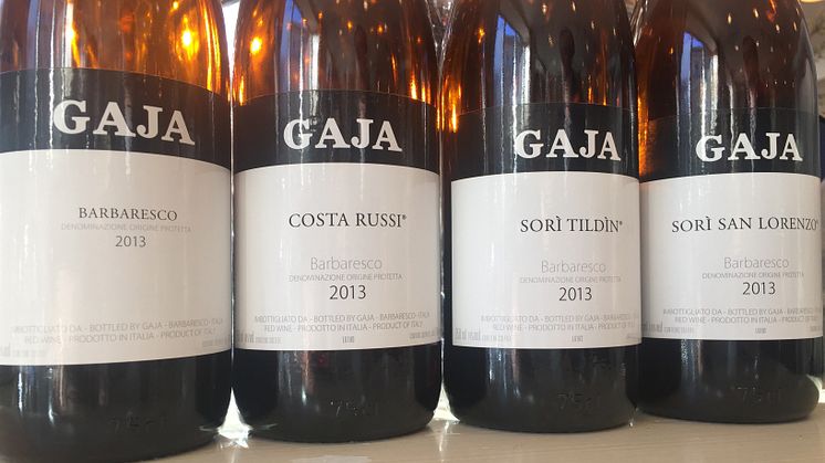 Weblansering av Gajas vingårdsbetecknade Barbaresco: Costa Russi, Sorì Tildìn, and Sorì San Lorenzo.