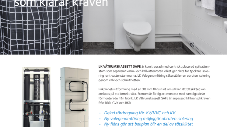 Produktblad LK Våtrumskassett SAFE
