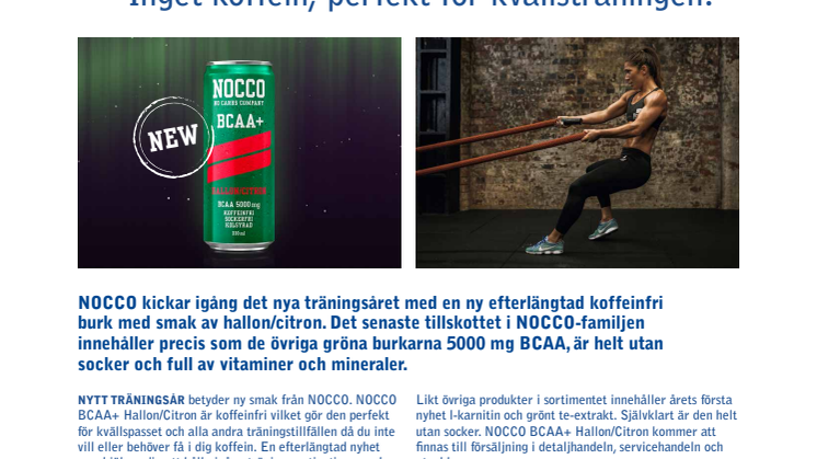 NOCCO Hallon/Citron – inget koffein, perfekt för kvällsträningen