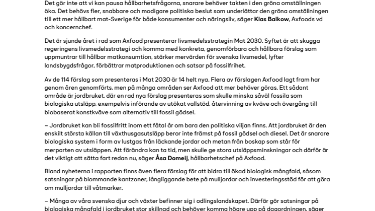 Matmoms, jordbrukets utsläpp och biologisk mångfald i fokus när Axfood presenterar 114 förslag för ett mer hållbart mat-Sverige.pdf