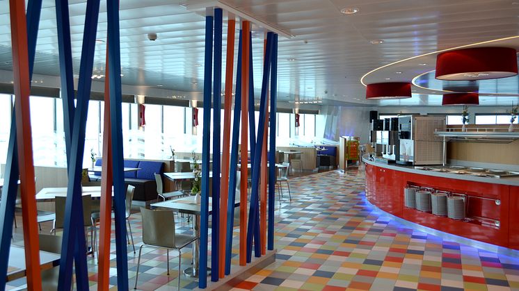 Restaurant auf Scandlines' neuer Hybridfähre "Berlin"