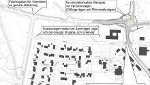 Skiss över Rönnedalsrondellen med anslutande vägar