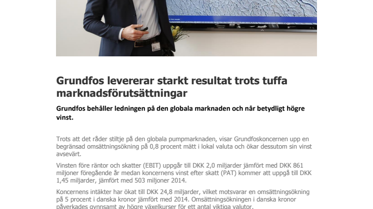 Grundfos levererar starkt resultat trots tuffa marknadsförutsättningar