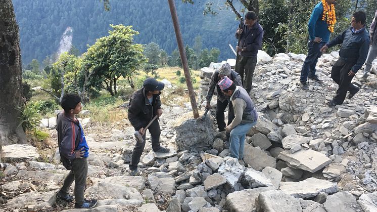 Skoleruin etter jordskjelvet i Dolakha, Nepal