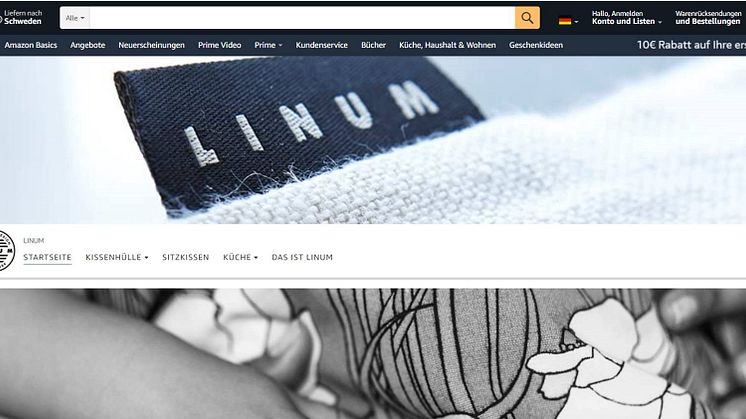 LINUM växer via Amazon Tyskland och Frankrike. 