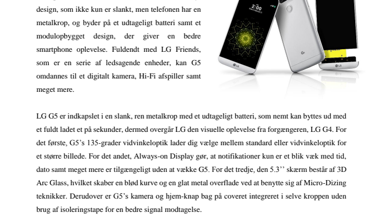 LG LANCERER G5, DERES FØRSTE MODULOPBYGGET SMARTPHONE