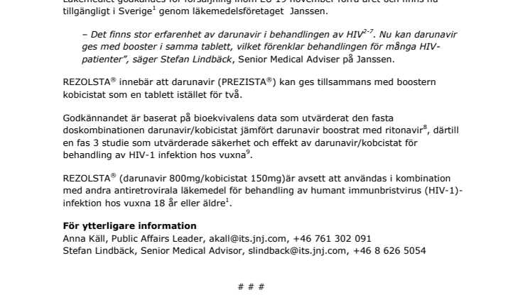Ny förenklad behandling för patienter som lever med HIV