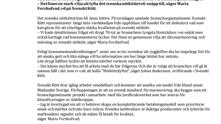 Enig bransch vill lyfta nötköttet