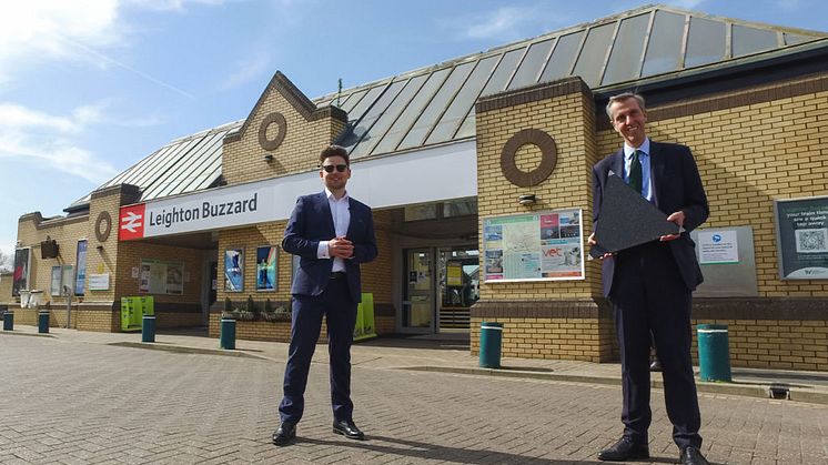 Laurence Kemball-Cook, from Pavegen, with Andrew Selous MP