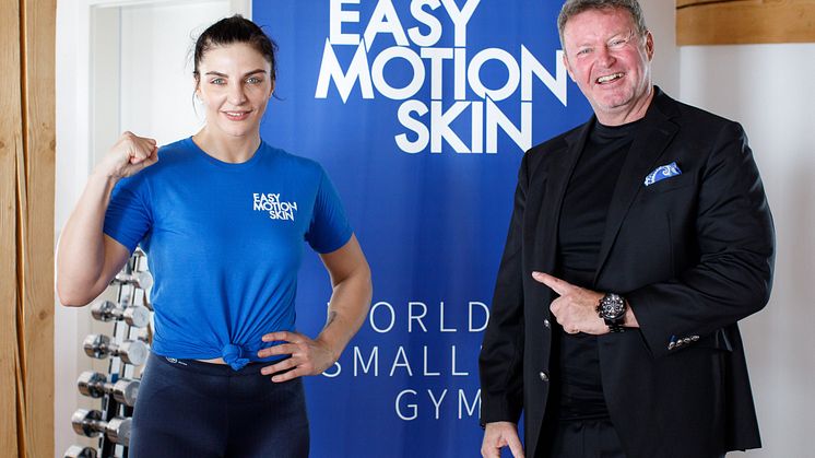 Jäger: Investition in Gesundheit und Fitness - an der Spitze der Unternehmensgruppe Jäger steht der Unternehmer Christian Jäger (hier mit Boxerin Christina Hammer)