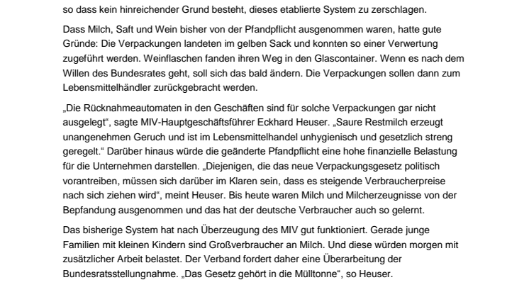 Verpackungsgesetz lässt Verbraucherpreise steigen