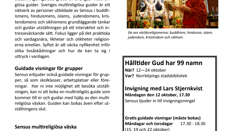 Gud har 99 namn – en utställning, sex världsreligioner