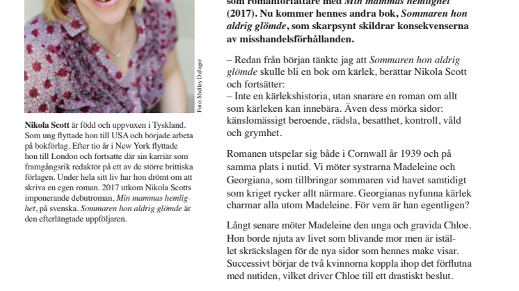 Ny bok! Sommarens bladvändare  handlar om kärlek, Cornwall, krig  och destruktiva relationer