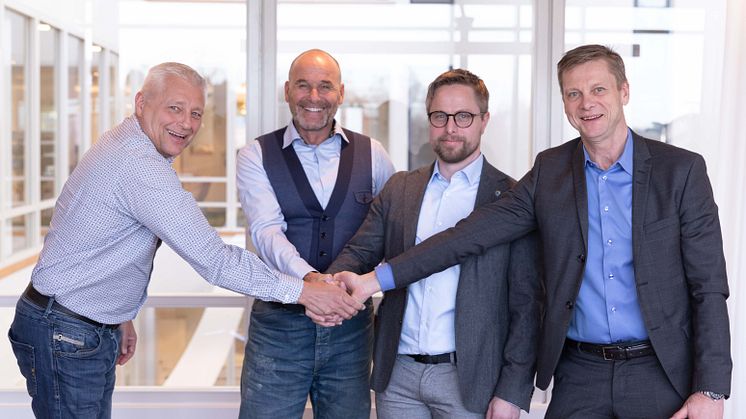 Midroc satsar i Norrland. Charles Andersson divisionschef, Kim Soini ekonomichef, Johan Gustafsson Vd Cranex och Mikael Vestlund Vd Midroc Electro.