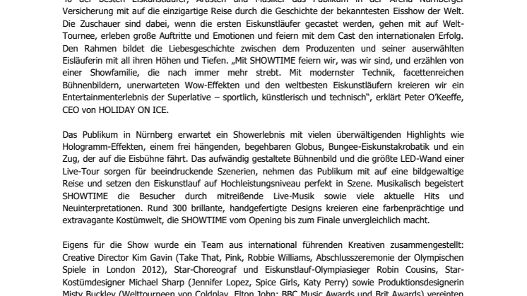 HOLIDAY ON ICE kommt mit neuer Produktion SHOWTIME nach Nürnberg
