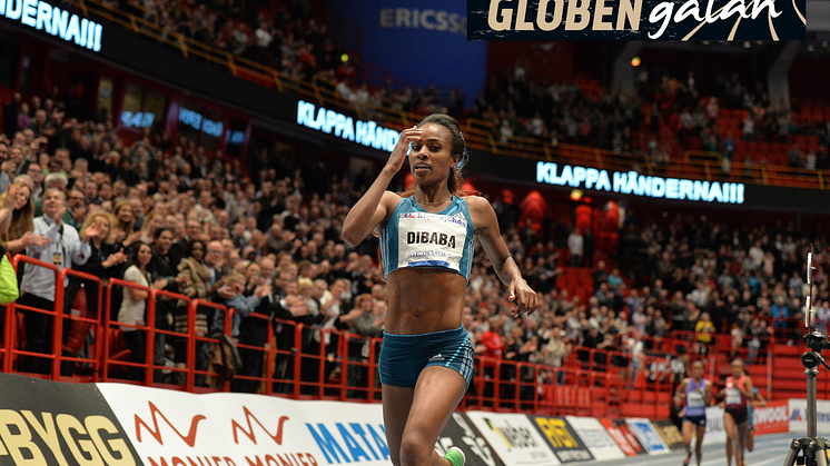 Dibaba jagar sitt tredje världsrekord i Globen 