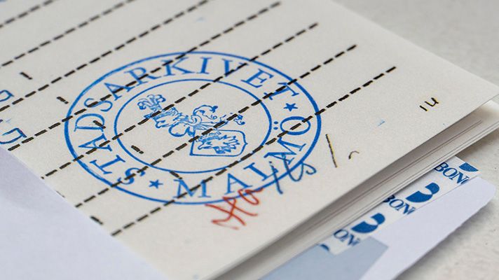 Vidimerad betygskopia på Malmö Stadsarkiv.