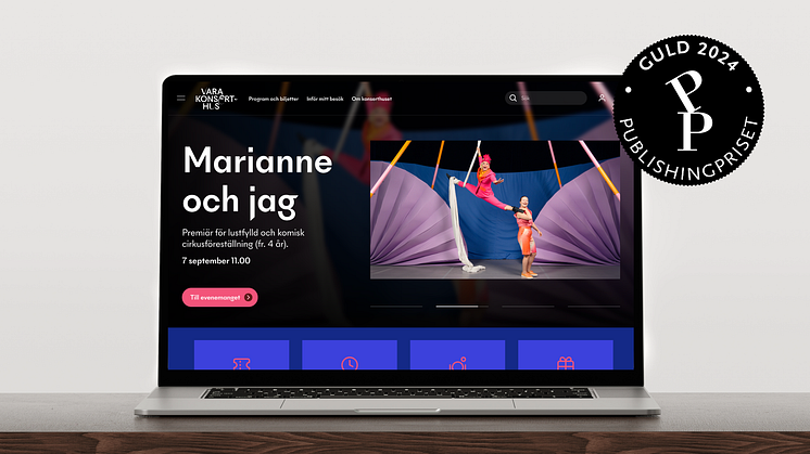 Vara Konserthus vann guld i kategorin webb för både konserthusets hemsida och Bohuslän Big Bands hemsida.