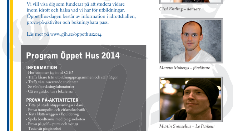 Öppet hus på GIH den 12 februari klockan 13:00-17:00