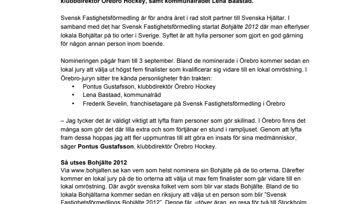 Örebroprofiler i juryn för Bohjälte 2012