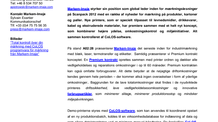 Total kontrol over din mærkning med de seneste produktnyheder fra Markem-Imaje