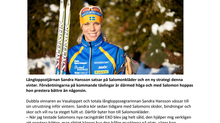 Sandra Hansson byter till Salomon