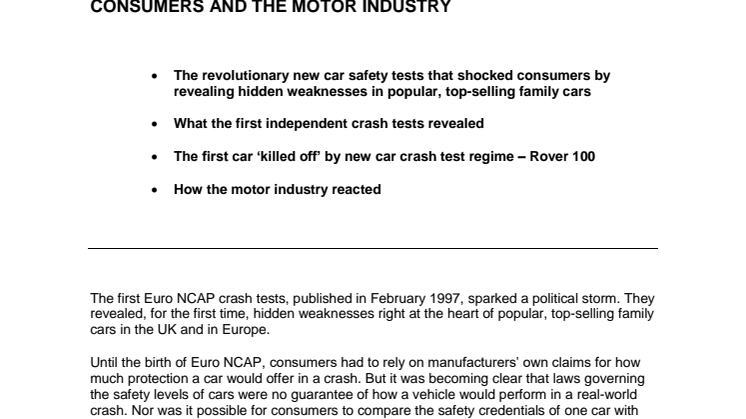 The Birth of Euro NCAP - the crash tests which shook the industry