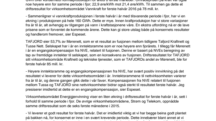 Godt resultat første halvår