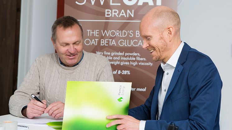 Peo Crona från Swedish Oat Fiber och Jonas Sörensson från Pemco Energi 