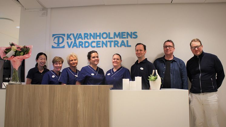 Medarbetare på Kvarnholmens vårdcentral i Nacka utanför Stockholm.